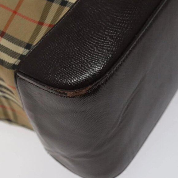 BURBERRY Nova Check Tote Bag Canvas Beige Auth BA1922 - Picture 4 of 16